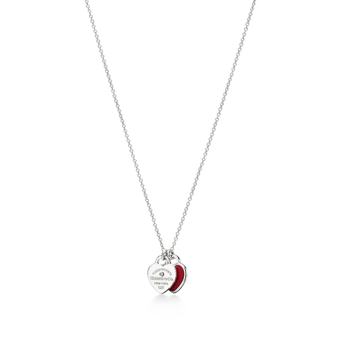Tiffany Return to Tiffany Double Heart Tag Pendant in Silver and Gold Mini