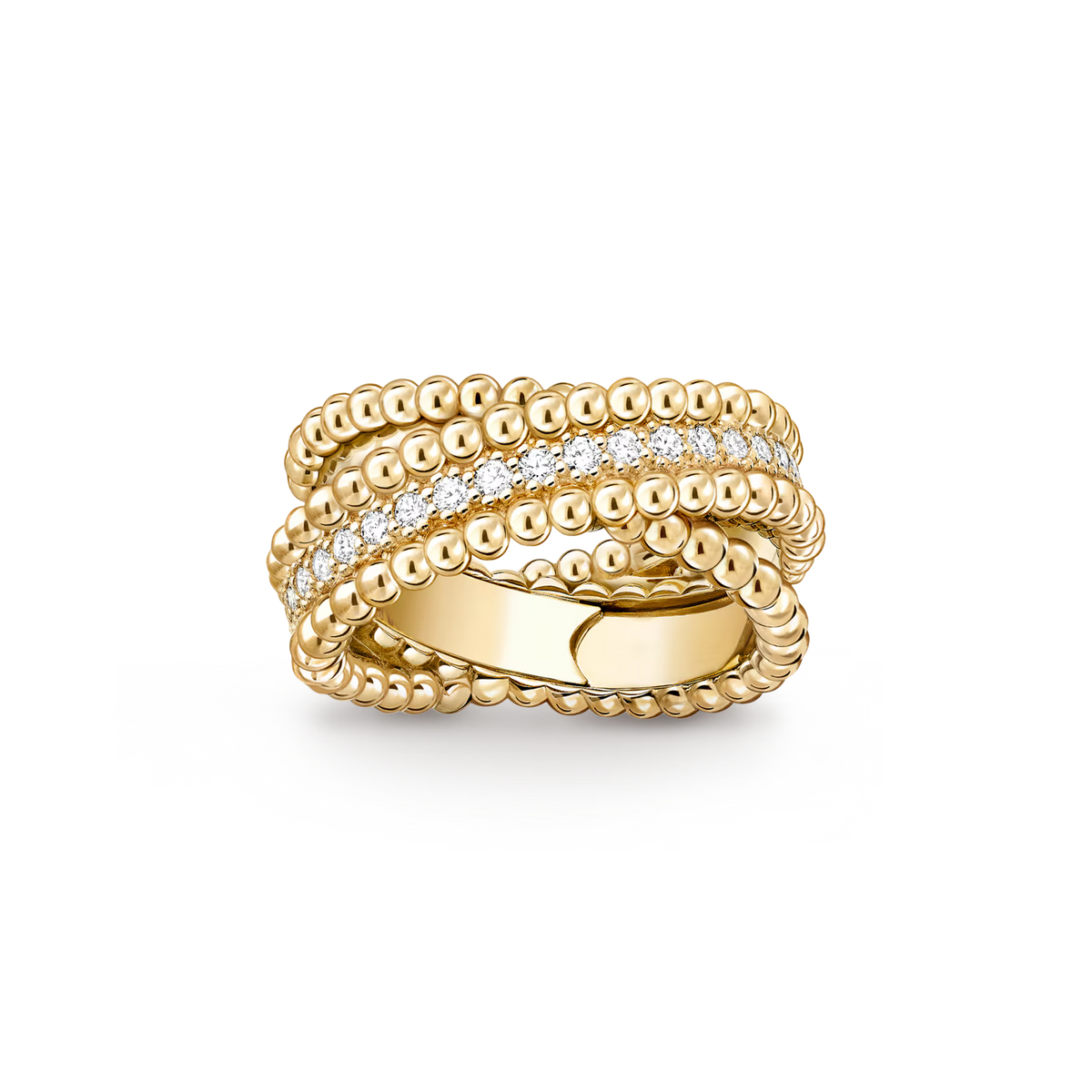 VCA Perlée diamonds duo ring